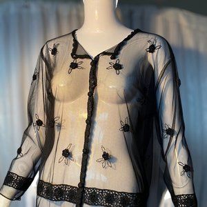 Lovely Vintage Embroidered/Beaded Top (SM) (VGUC)
